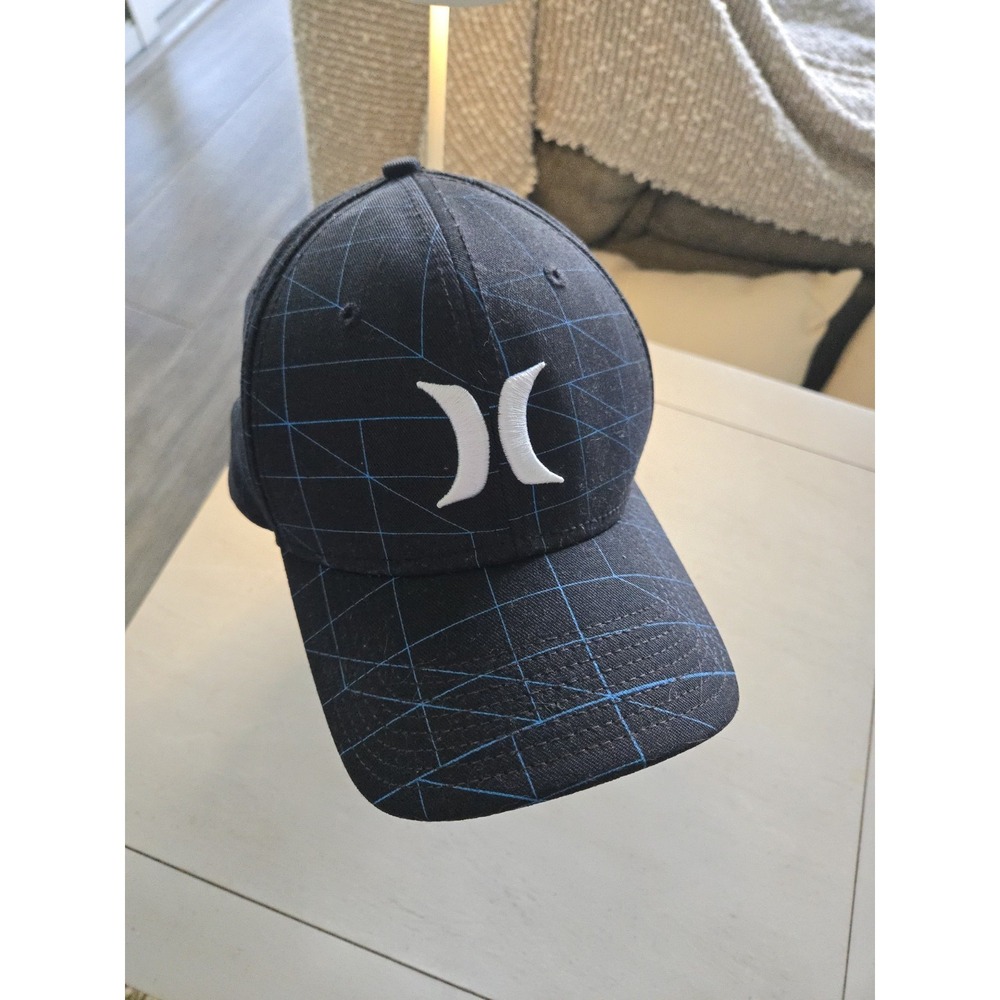 HURLEY Hat Cap Med - Lrg Navy Blue Web Design NWOT Stretch Fit Gift New Era
